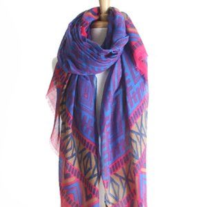 Purple Geometric Pareo Print Beach Hawaiian Sarong